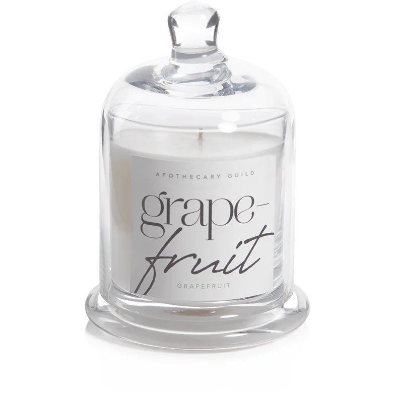 Grapefruit Scented Candle Jar with Glass Dome