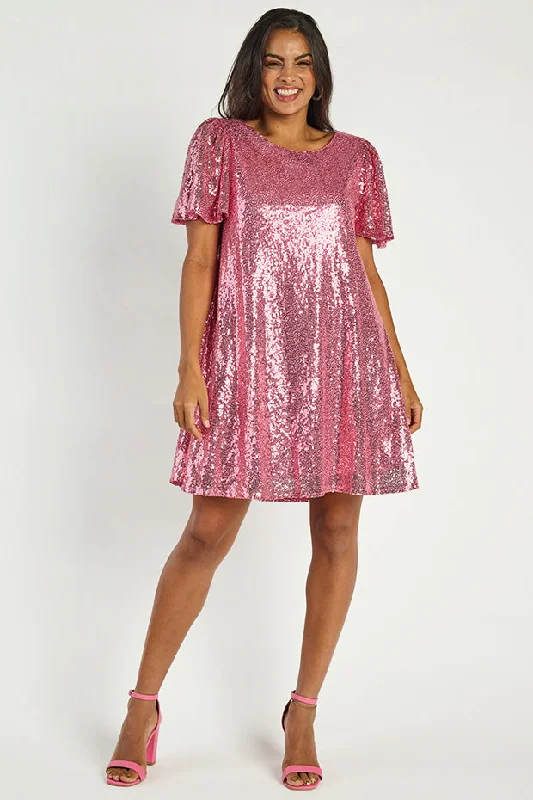 Taylor Pink Sequin Dress