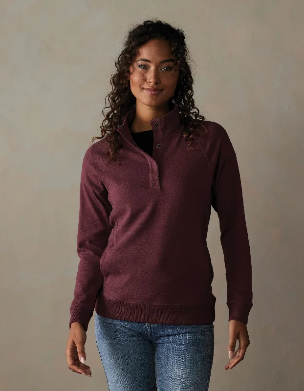 Puremeso Weekend Snap Pullover in Wine