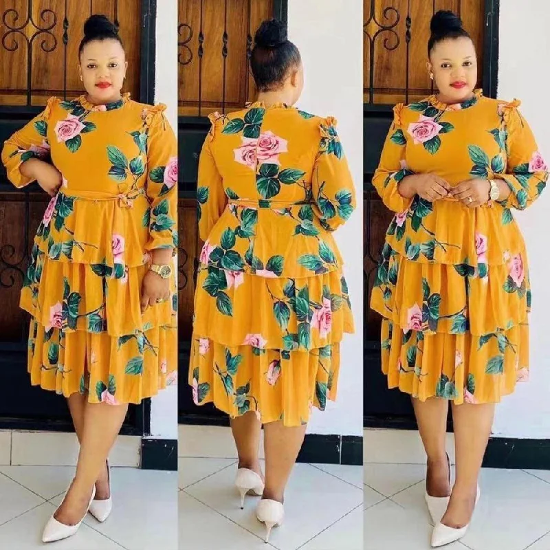 Freema Plus Size Floral Dress