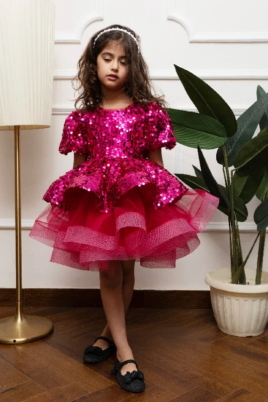 Fuschia Stardust Shimmer Dress