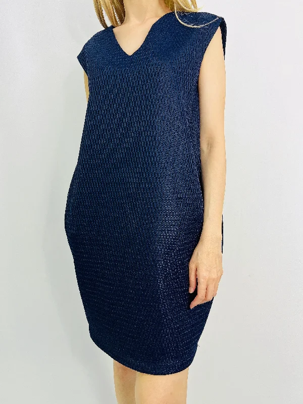 Digital Short Dress in Navy