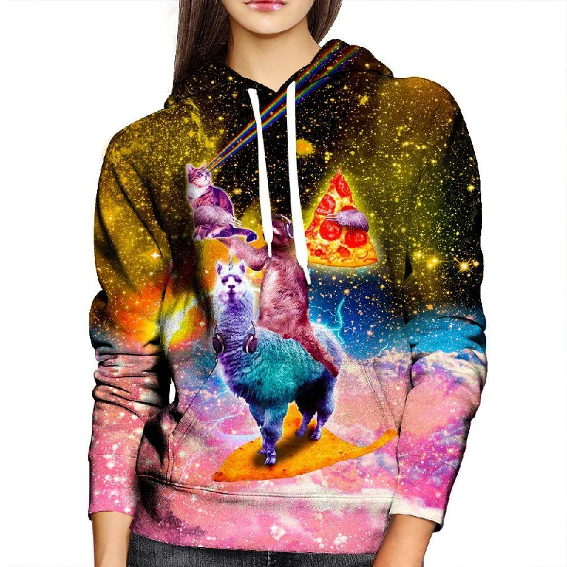 Llama And Sloths Epic Adventure Womens Hoodie