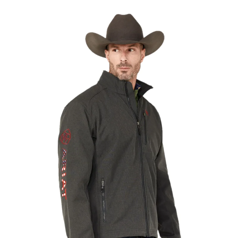 Ariat® Men's Logo 2.0 Americana & Charcoal Softshell Jacket 10041616