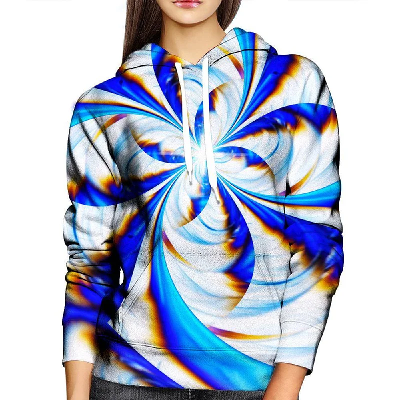 Blue Whirl Womens Hoodie