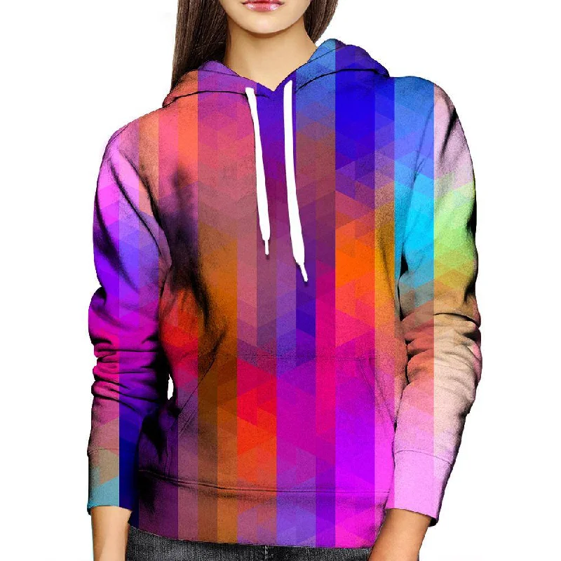 Triangle Pixels Womens Hoodie