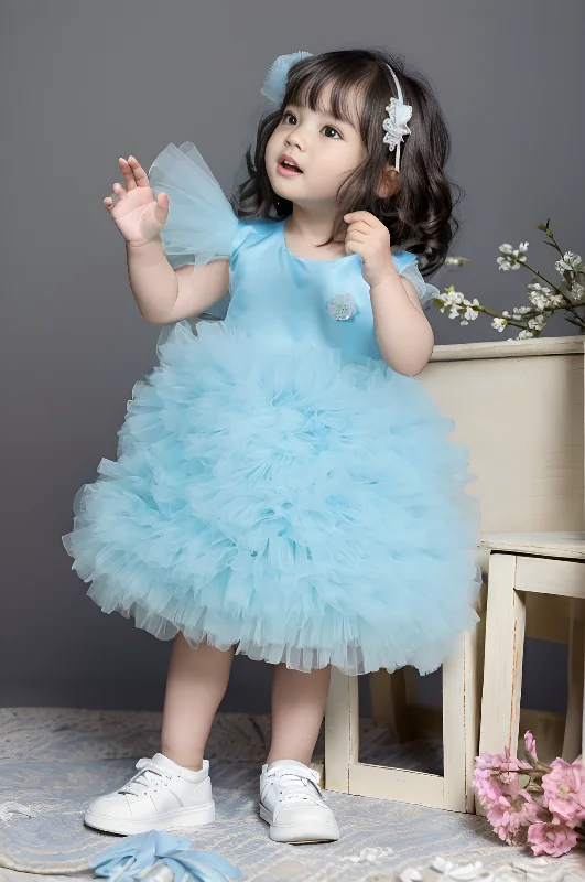 Sky Breeze Ruffled Dress