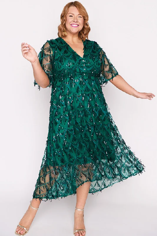 Wonderful Forest Green Party Dress