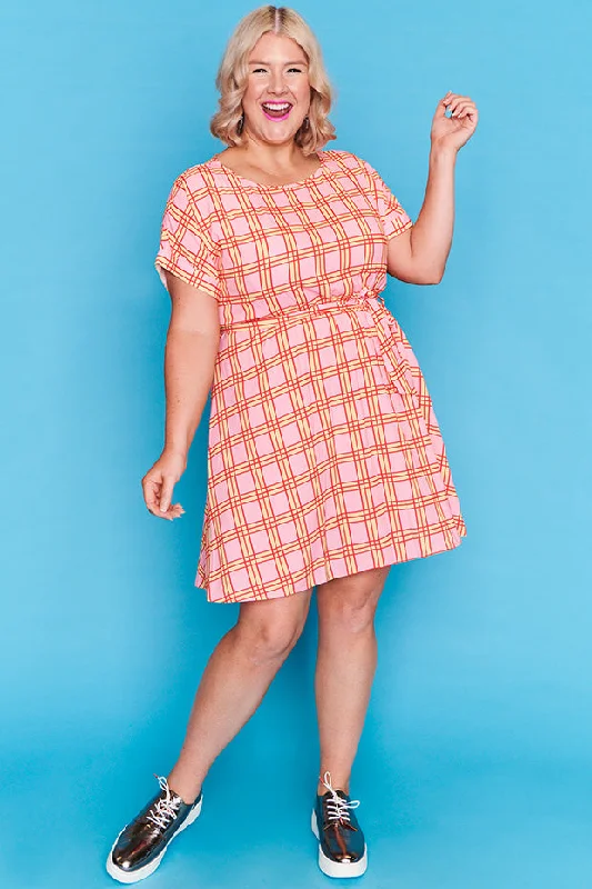 Rosalie Pink Check Dress