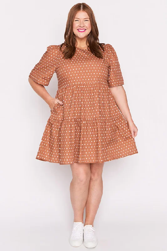 Isadora Mocha Spot Dress