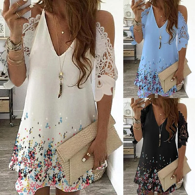 Floral Vintage Summer Mini-Dresses