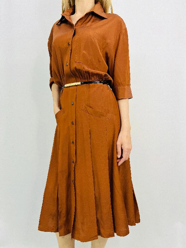 Nuevo Shirtdress in Brown