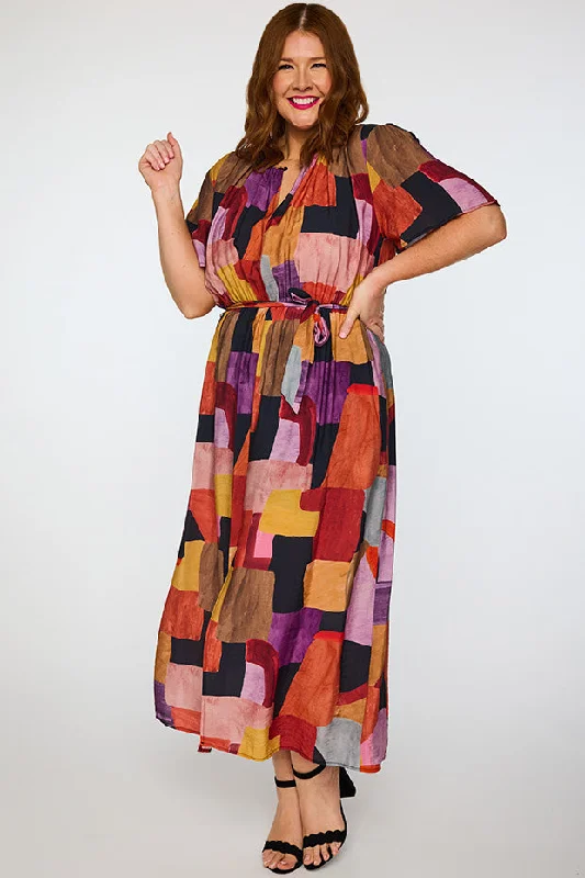 Ebony Geo Sunset Dress