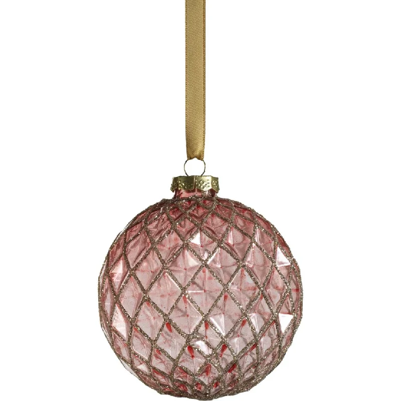 Joulu Harlequin Light Plum Glass Ball Ornaments, Set of 6